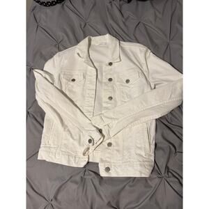 Women's Gap White Denim Jacket-S tall